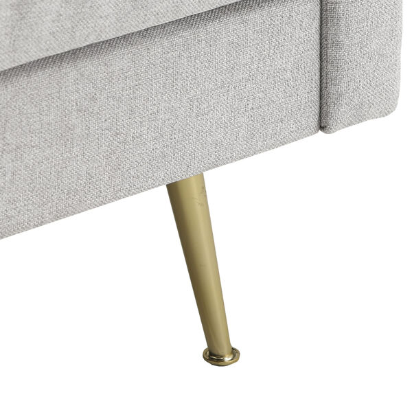 Nessa Gray Arm Chair with Gold Metal Led, image 6